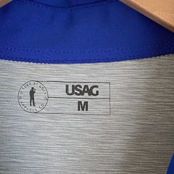 USAG U Suck At Golf Men’s Polo Shirt Gray‎ Golfer Logo Short Sleeve Size Medium - Picture 5 of 7